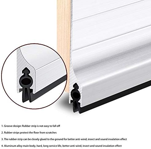 42 Inch Door Draft Stopper Black Aluminum Seal Strip