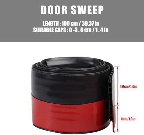 Suptikes Upgraded Door Draft Stopper for Large Gap 3 W x 37 L Black