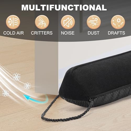 UUYUUY Door Draft Stopper Black 36 Triangular Gap Filler