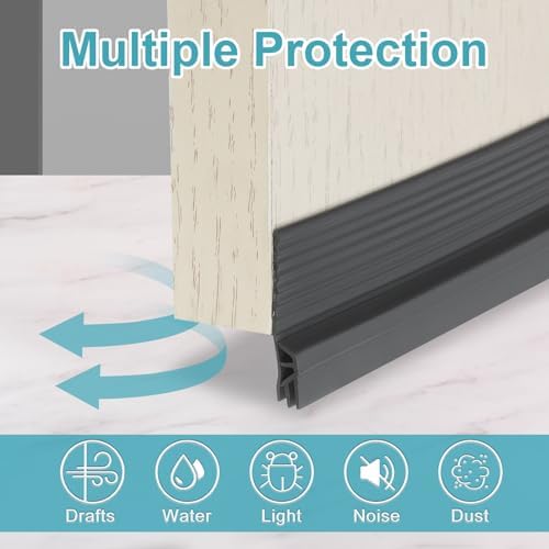 Uxcell Door Draft Stopper Black Gray 66ft x 157in Weather Stripping Seal