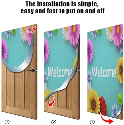 Susiyo Spring Flowers Red Halloween Door Cover
