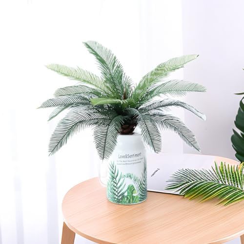 19 Inch Artificial Palm Leaf Bush for Decor