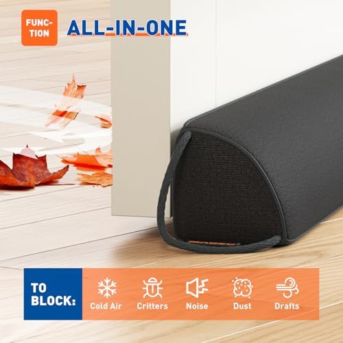 MAGZO 30 Inch Door Draft Stopper Black