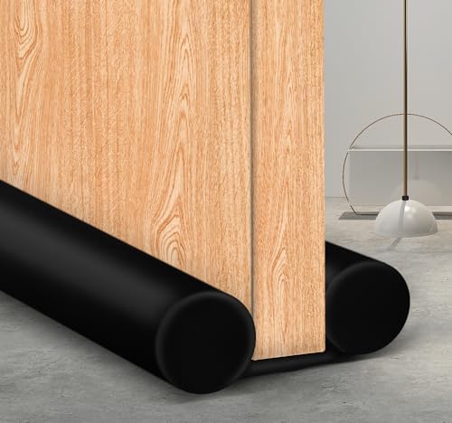 MAXTID Door Draft Stopper for 30 Inch Interior Doors Black Door Draft Blocker Fits 05 to 12 Inch Gaps