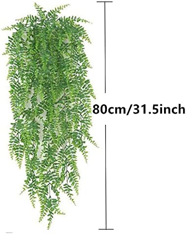 YYaaloa Artificial Hanging Plants 2-Pack Boston Fern Greeny Chain Decor