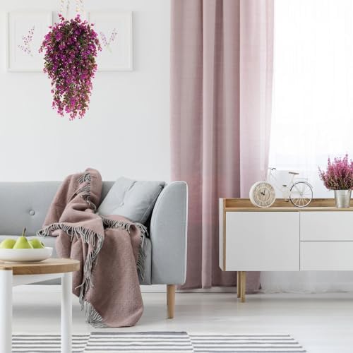 RECUTMS Artificial Hanging Ferns 4 Pcs Fuchsia