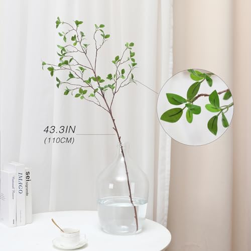 Floweroyal 3pcs Artificial Greenery Stems Faux Ficus Branches for Vase Filler