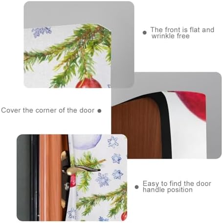 Susiyo Christmas Tree Branch Door Cover with Snowman Design Stretch Fabric 32x79 in