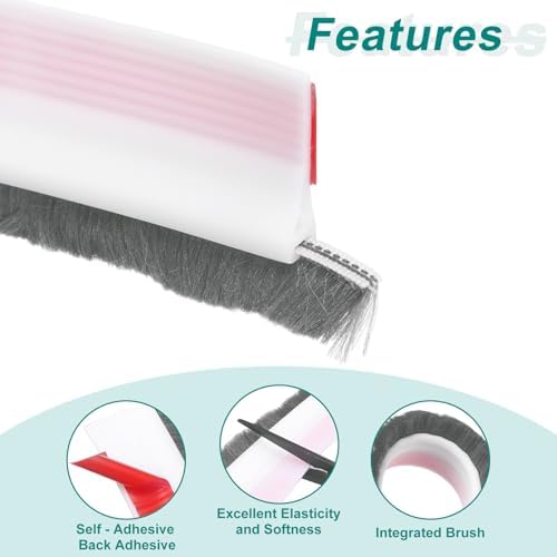 Uxcell 2 Pcs Door Sweep 14 x 40 Cold Heat Noise Blocker