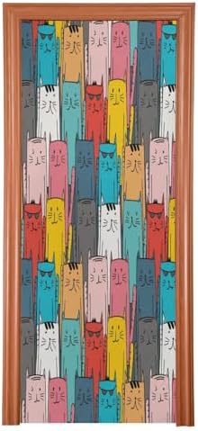 Susiyo Cartoon Cats Halloween Door Cover Stretch Fabric