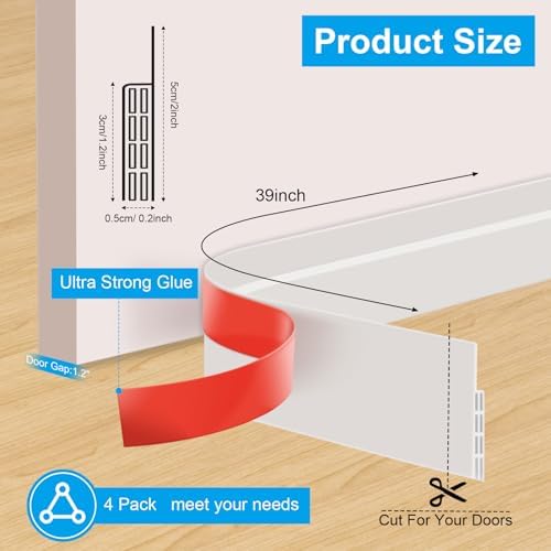 Sightor 4 Pack Door Draft Stopper for Bottom of Door