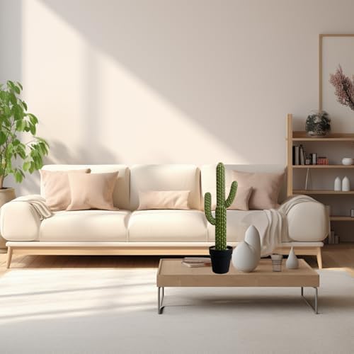 Momoplant Artificial Cactus Plant 24 Inch Tall with Black Planter