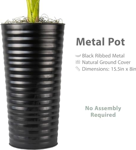 4 ft Artificial Palm Tree in Black Metal Pot