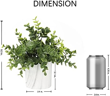 Hollyone Artificial Mini Potted Eucalyptus Plants for Home Decor