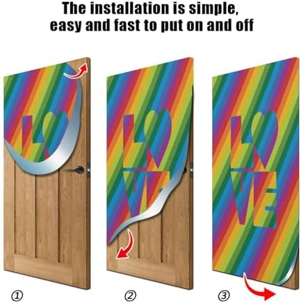 Susiyo Rainbow Love Halloween Door Cover 32x79 in 1