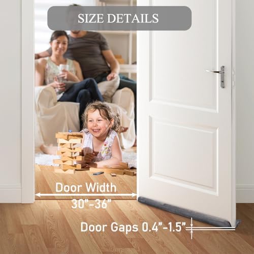 GDHOMM Door Draft Stopper 30-36 Inch Gray