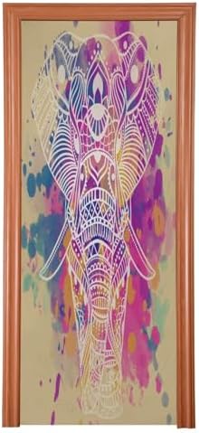 Susiyo Watercolor Elephant Beige Halloween Door Cover 32x79in