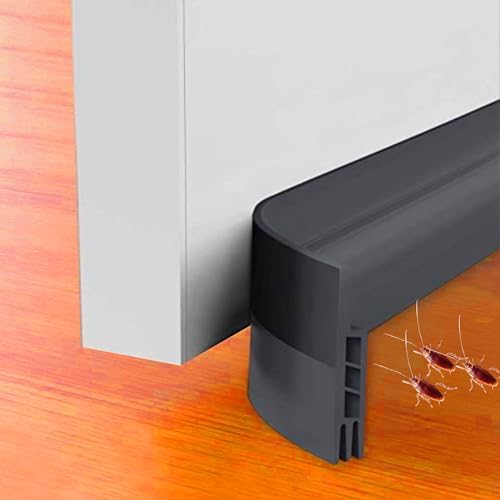 DOHUG Under Door Draft Stopper 78 Inches Door Sweep for Interior Exterior Gray