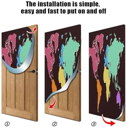 Susiyo Colorful World Map Halloween Door Cover