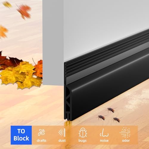 Under Door Draft Stopper 39in Black Door Sweep