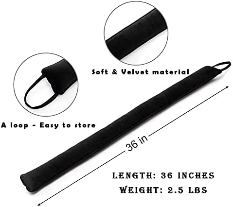 DreamQuil Under Door Snake Draft Stopper - Noise Air Blocker With Heavy Bottom Guard - 36 Inch Ink Black