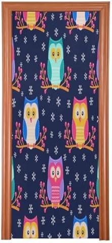 Susiyo Cute Flat Owls Halloween Door Cover