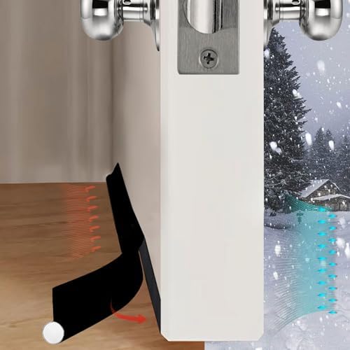 Adjustable Door Draft Stopper 36 Inch Black Single-Sided Noise Blocker