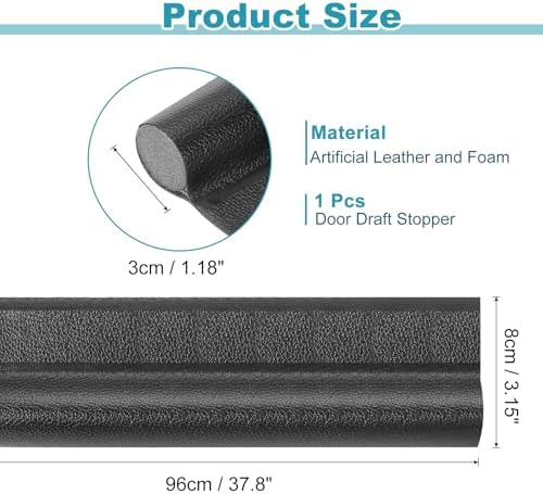 Uxcell 37 Inch Door Draft Stopper Black