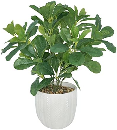 Hisow Artificial Potted Plant Leaves 169 Inch Fake Eucalyptus Shrubs for Home Decor