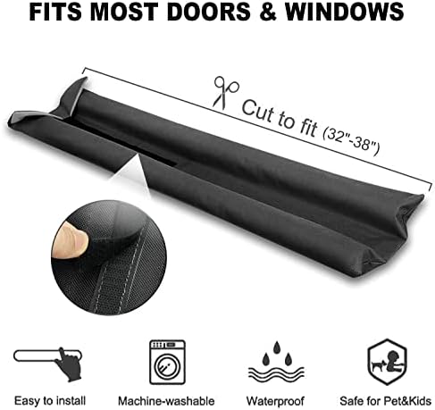 Gigbuff Cam Door Draft Stopper Black 16 Inch