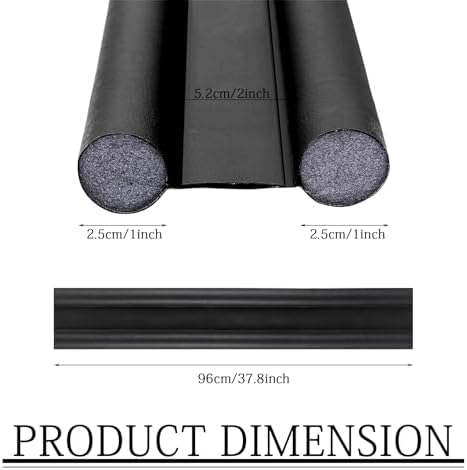 2Pcs Double Door Draft Stopper 37 Inch Soundproof Windproof