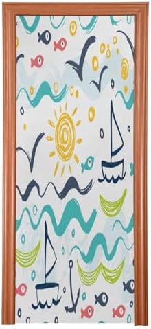 Susiyo Red Fish and Sun Halloween Door Cover