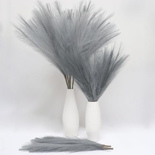 MAKHOT 5pcs Gray Pampas Grass Artificial Decor