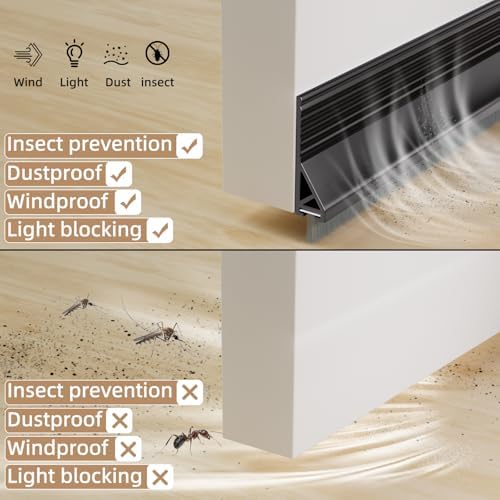 39 Inch Rubber Door Sweep Bottom Black
