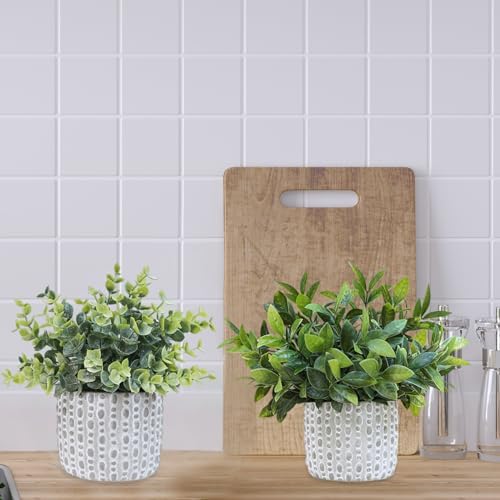 Winlyn 3 Pcs Artificial Potted Plants Set