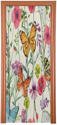 Susiyo Cute Butterflies Halloween Door Cover Stretch Fabric 32x79 In