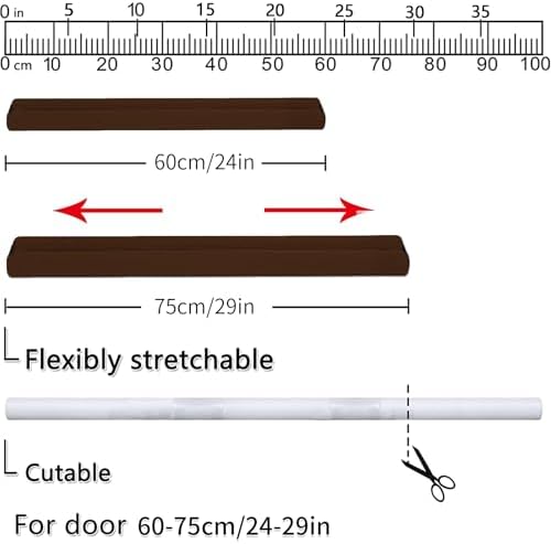 BKSAI Door Draft Stopper No Adhesive 24-29IN Brown