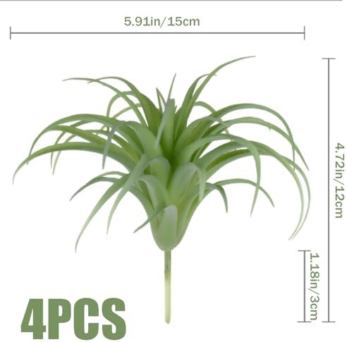Artificial Air Plants 4Pcs Realistic Fake Succulents Low Maintenance Decor
