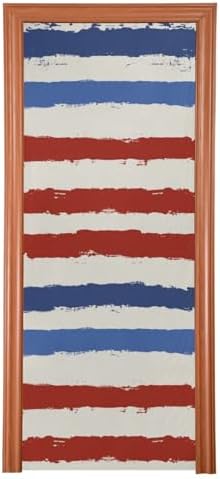 Susiyo Halloween Door Cover Red Blue Striped 32x79 In