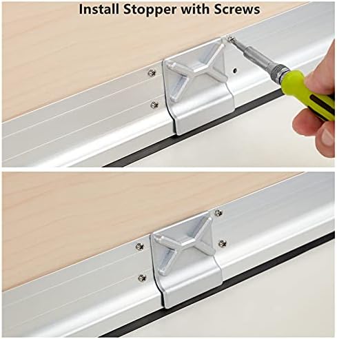 Aluminum Door Draft Stopper 36 Inch Metal Sweep Bottom Seal Strip Noise Blocker with Rubber Sweep Black