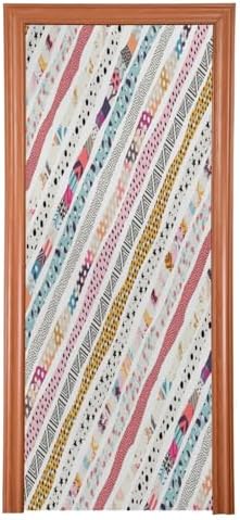 Susiyo Multicolored Abstract Halloween Door Cover 32x79 in
