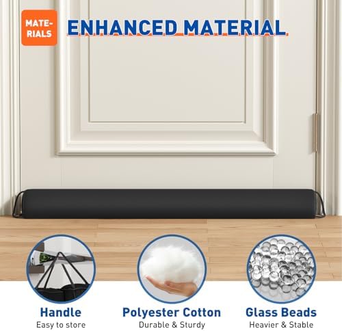 MAGZO 30 Inch Door Draft Stopper Black