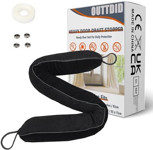 OUTTDID Door Draft Stopper 36 x 4 Black