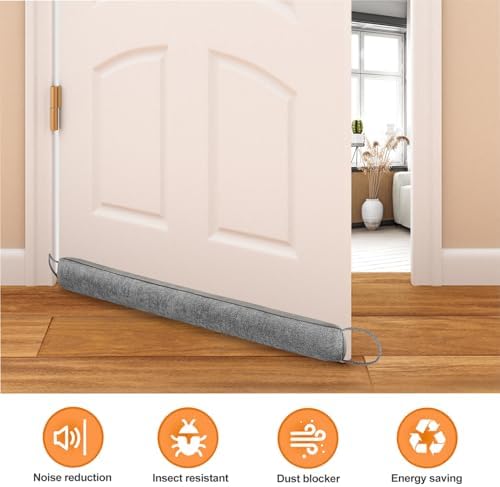 Makryebi Weighted Door Draft Stopper 32 Inch Grey