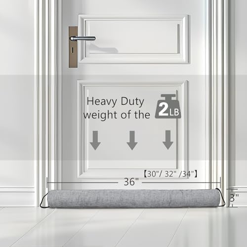 Singingglory Under Door Draft Stopper 32 Inches Gray