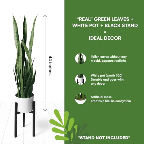 Flybold Artificial Snake Plant with 28 Leaves 36in