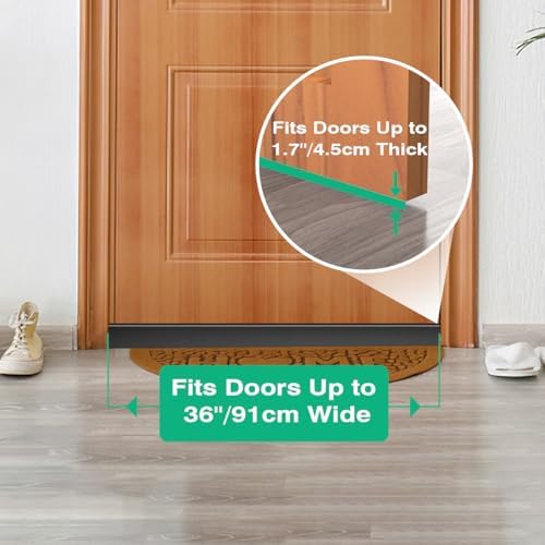 Lewondr 36 Inch Door Draft Stopper Black