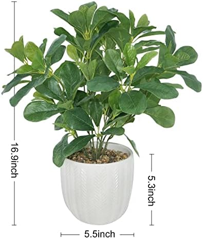 Hisow Artificial Potted Plant Leaves 169 Inch Fake Eucalyptus Shrubs for Home Decor