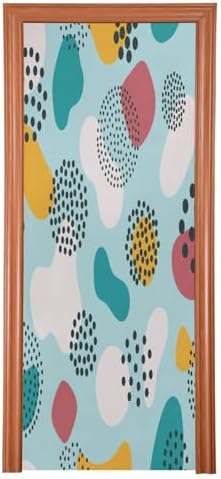 Susiyo Blue Abstract Halloween Door Cover 32x79 in