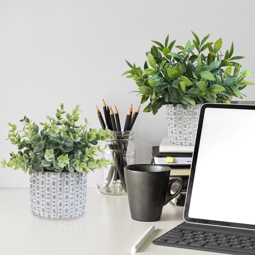 Winlyn 3 Pcs Artificial Potted Plants Set